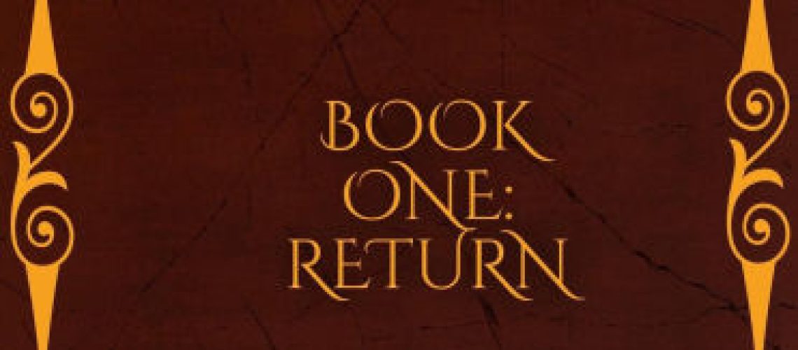 Cover of The Cost of Power: Book One: Return, by Joyce Reynolds-Ward. Orange-gold lettering against a dark red background, with gold decorations on the borders.