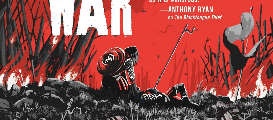 Cover of The Daughters' War by Christopher Buehlman, featuring a red and black battlefield.