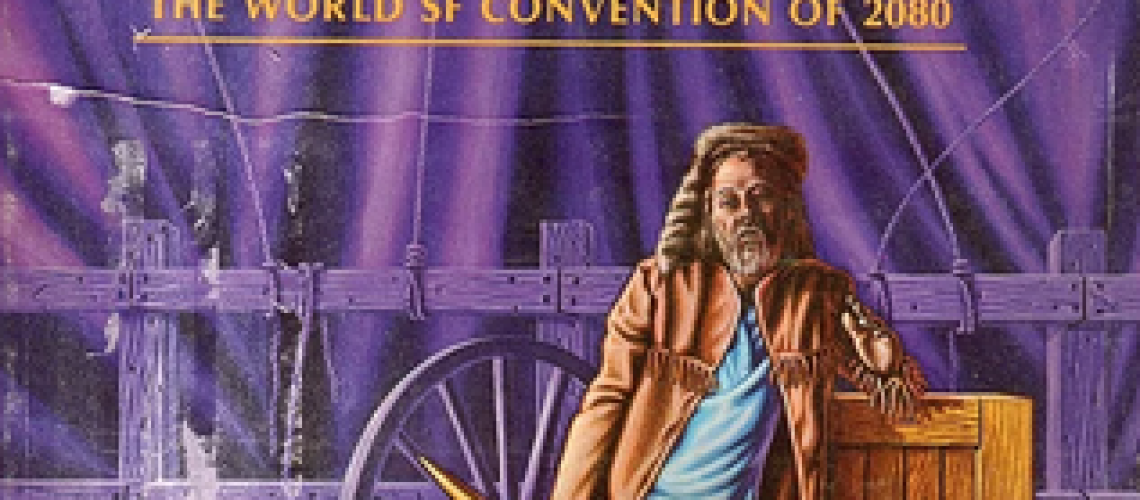 Cover of Fantasy & Science Fiction Magazine, Oct. 1980, featuring an illustration of "The World SF Convention of 2080"