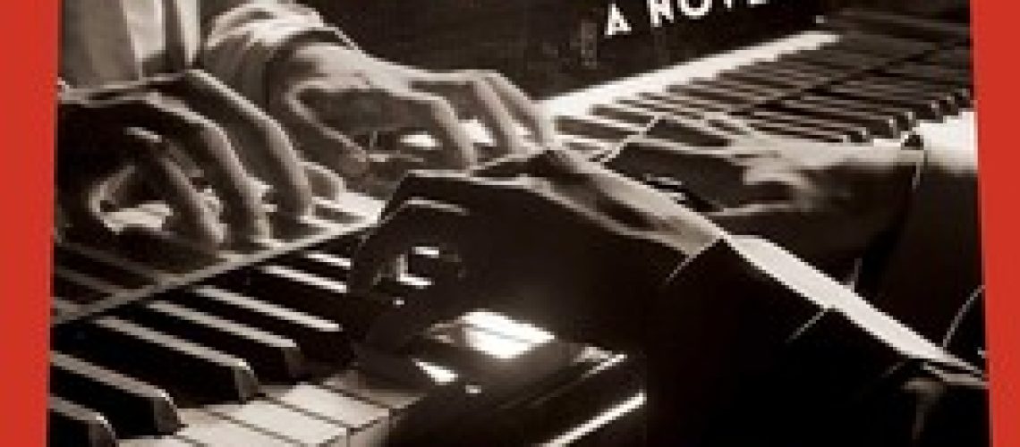 Cover of Cahokia Jazz by Francis Spufford, featuring hands at a piano keyboard, mirrored in a reflection.