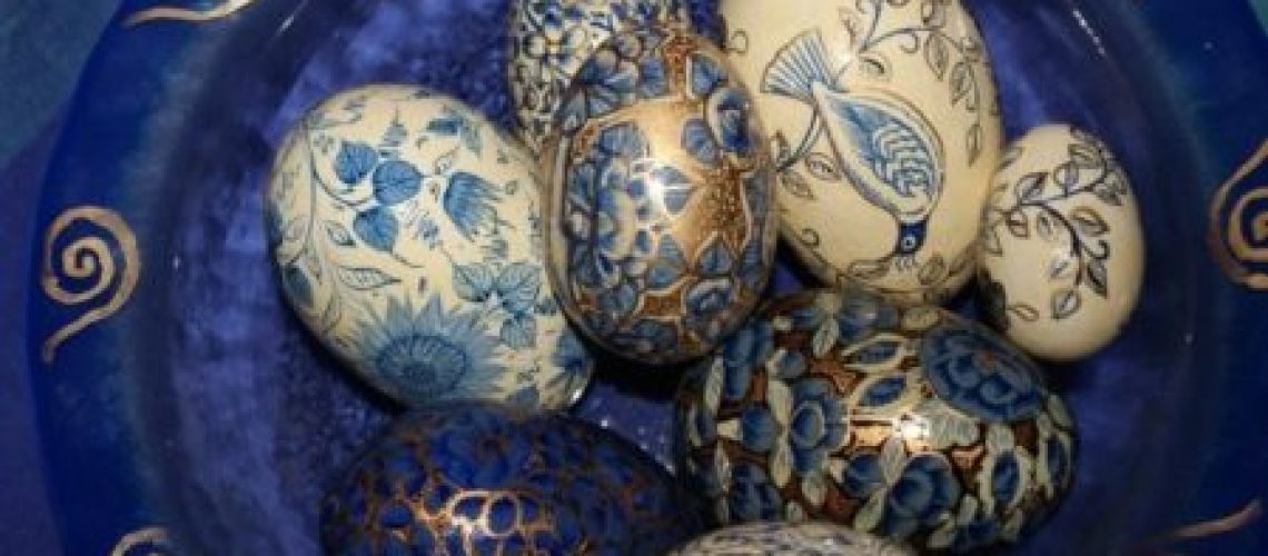Blue on blue; blue-and-white